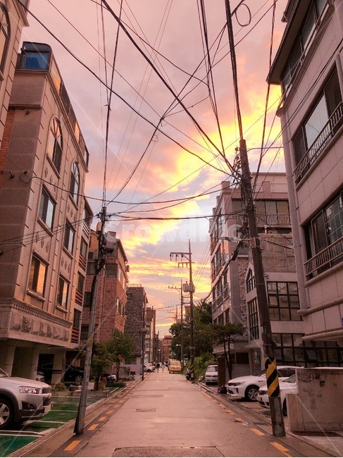 골목,노을,street,sunset,건물