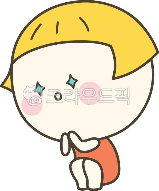 귀여운,여자아이,금발,표정,일상생활,이모티콘,캐릭터,스티커,호기심,기대,관심