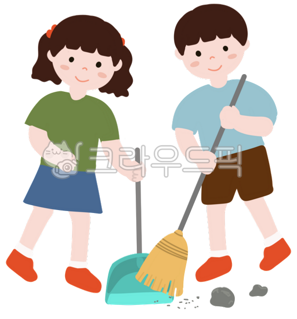 청소,비질,빗자루,쓰레받이,청소하는모습,청소하는아이,빗자루질하는아이