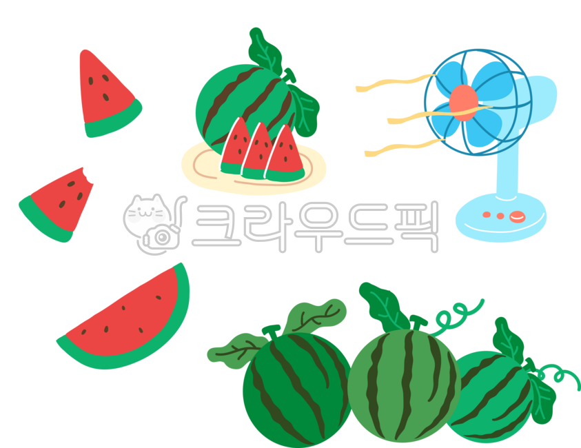 여름,선풍기,과일,수박,여름일러스트,수박넝쿨,수박밭,summer,계절
