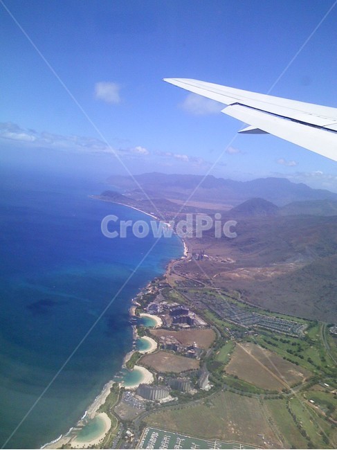 nature,자연,landscape,경치,scenery,풍경,하와이,hawaii,바다,sea,비행기,airplane,outdoors,옥외