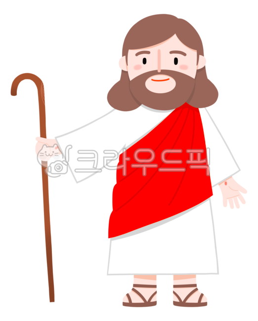 예수님,예수님캐릭터,주일학교,어린이주일,교회,교회일러스트,예수님일러스트,부활절,목자,목동,목자예수님,지팡이,stick,막대