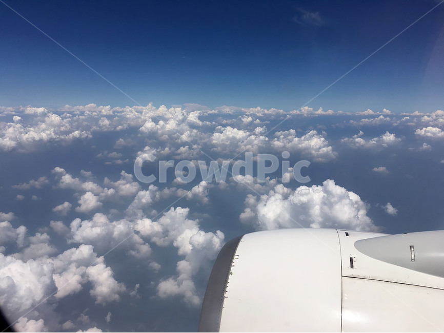 하늘,구름,비행기,뭉게구름,하늘위,sky,cloud,여행,휴가,traveling,vacation,trip,교통,교통수단,traffic,transportation