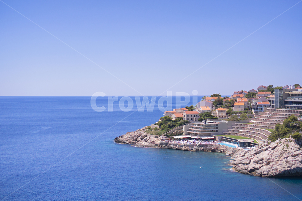 croatia,horizon,Cliff,Beach,ocean,blue,hotel,Dubrovnik,Croatia