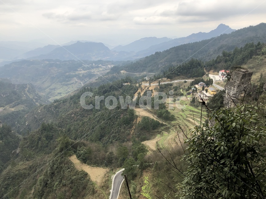 관광,중국,충칭,중경,산,구름,밭,논,나무,숲,경사,nature,자연,outdoors,경치,절경,장관,풍경
