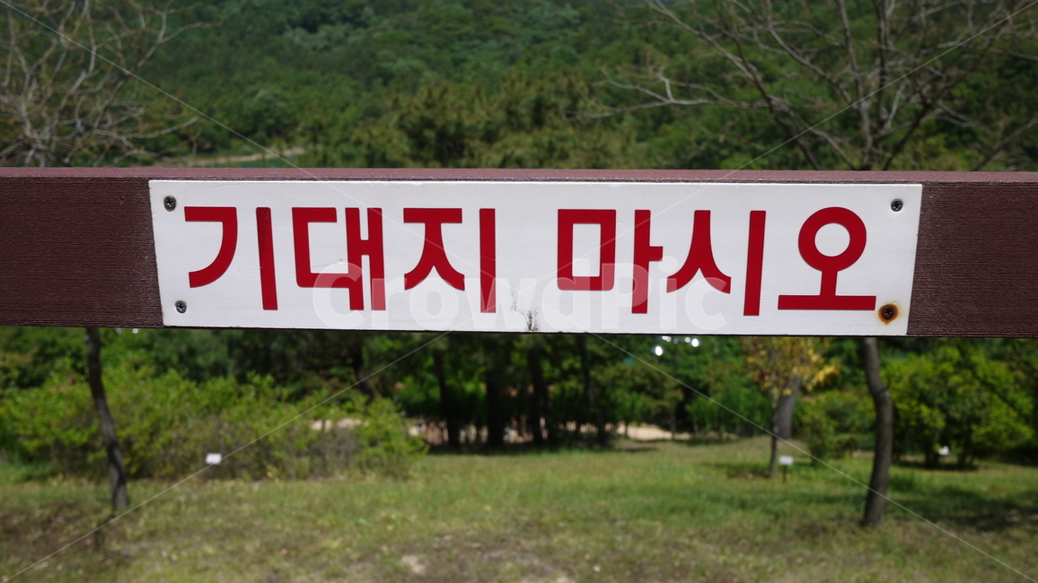공원,안내문,경고문,기대지마시오,기대지마세요,숲,풍경