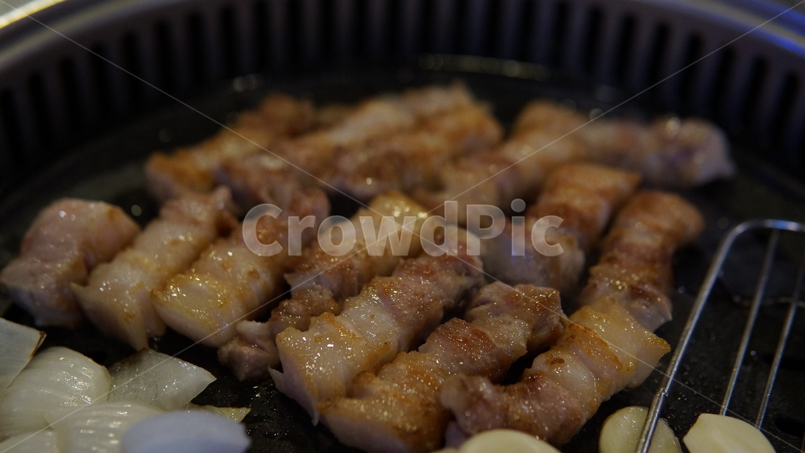 양파,삼겹살,고기,돼지고기,삼겹살집