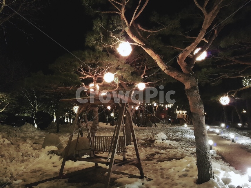 벤치,빛,나무,감성,전등,분위기,겨울,차가움,겨울나무