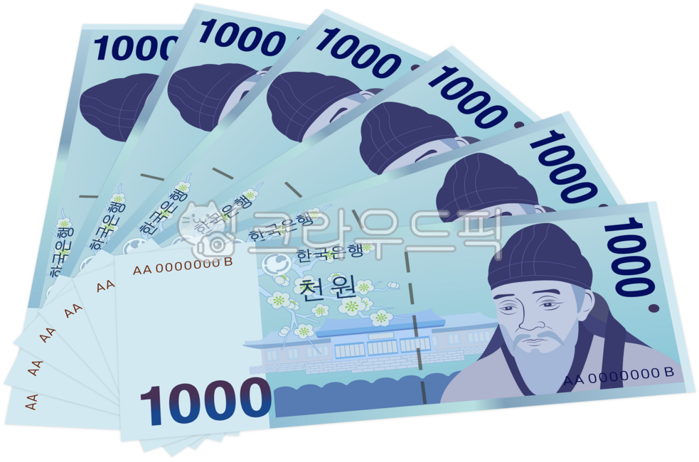 천원,1000원,돈,한국지폐,1000won,1000,money,퇴계이황,한국은행,대한민국,지폐,화폐,천원그림,천원이미지,천원일러스트,용돈,세뱃돈,은행,현금,경제,금융,일러스트레이션,banking,illustration