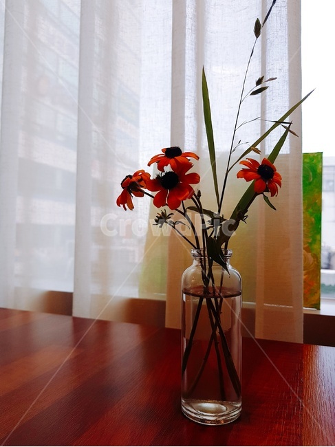 flower,꽃,vase,병장식,장식,ornament,wood,나무,red,빨간색