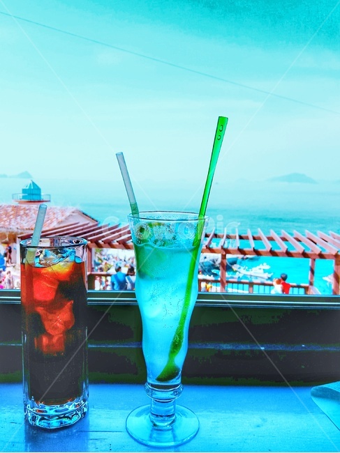 이국적,카페,섬,초봄,푸른하늘,커피한잔,여유,음료수,drink,beverage
