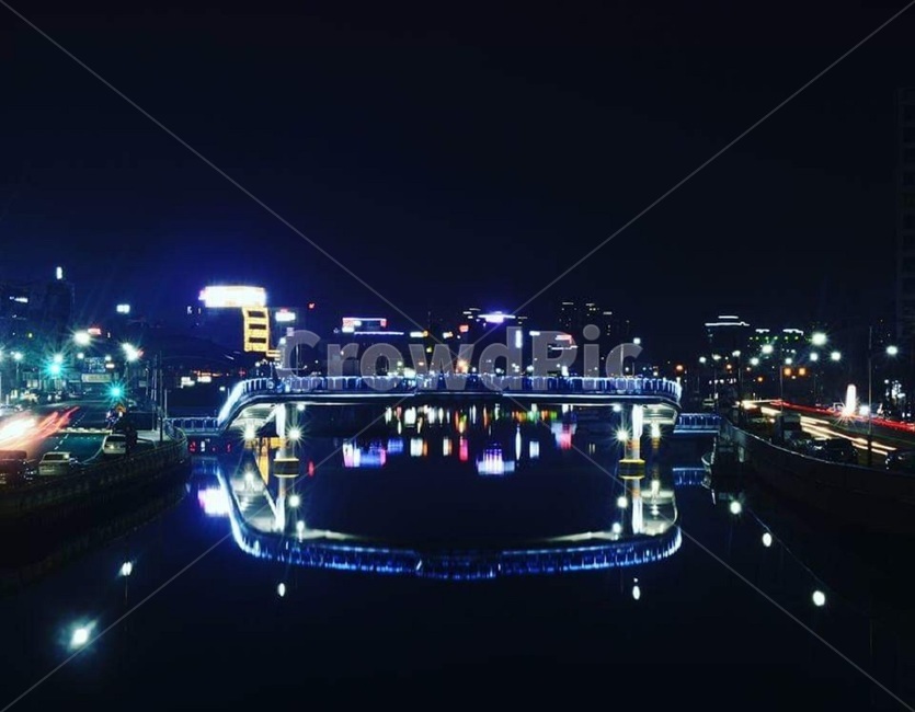 포항,포항운하,다리,야경,감성