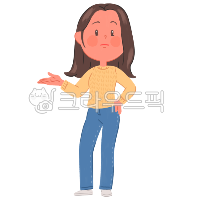 여성,캐릭터,궁금,전신,의문