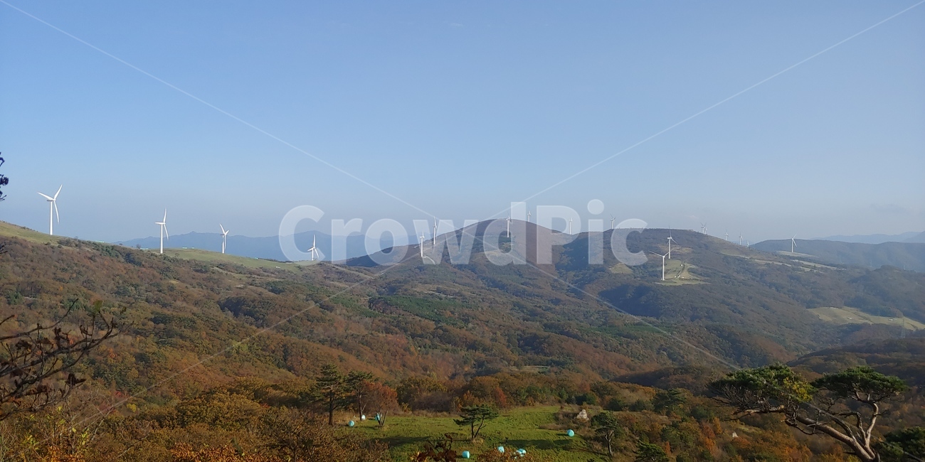 산,경치,풍경,삼양목장,목장,풍력발전,하늘,가을,등산,단풍,대관령