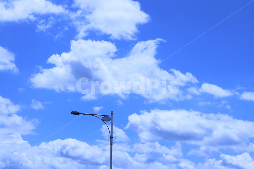 푸른,하늘,구름,가로등,bluesky