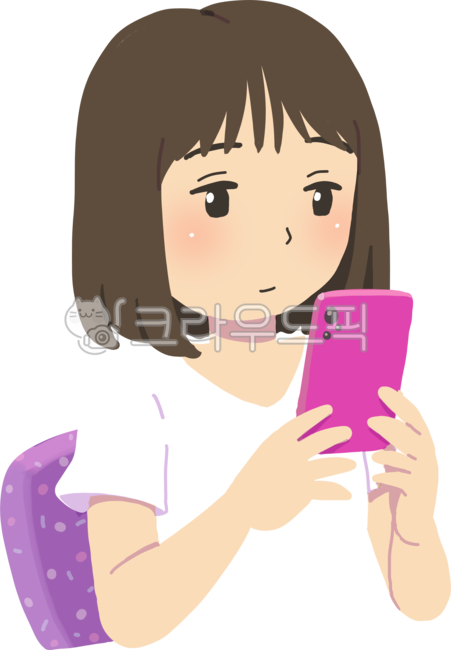  사람, 여자, 아이, 폰을보고있는여자아이, 스마트폰중독, 사진,이미지,일러스트,캘리그라피 - 월붓작가 Motiv 
