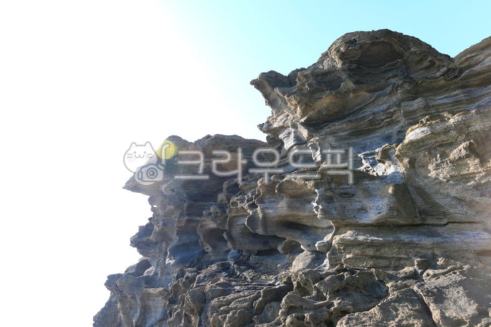 바위,아름다운,배경,파란,하늘,암벽,제주도,풍화,자연