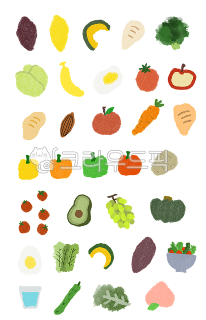 Fruits,vegetables,diet,diet record,diet,stickers,good note stickers,good notes,diary decoration,daku,deco,decoration,deco stickers,decorative stickers,vegetable illustrations,fruit illustrations,diet stickers