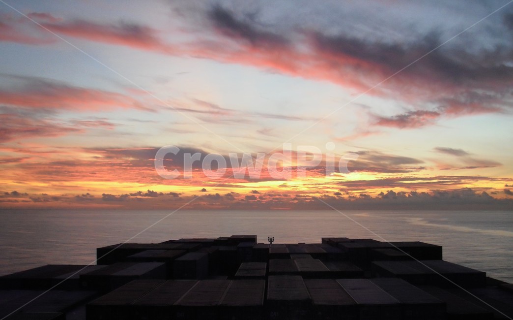 석양,일몰,붉은노을,컨테이너선,sunset,바다