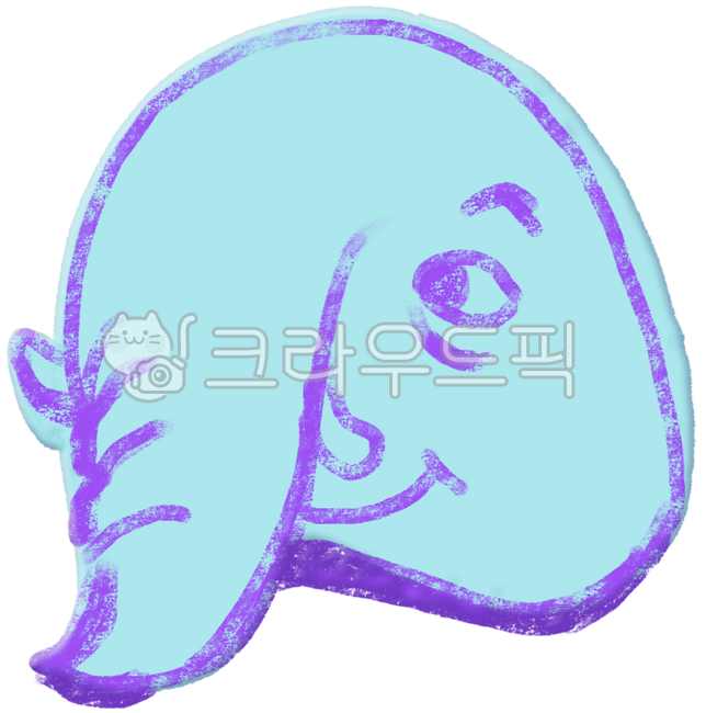 Hand drawing,illustration,sticker,retro,source,deco,summer,elephant,character,cute