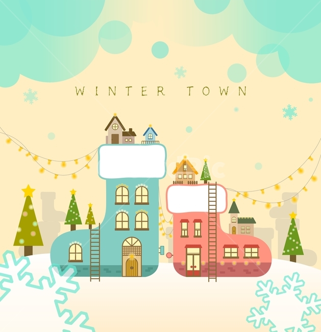 겨울,동네,일러스트,배경,백그라운드,표지,팝업,겨울,계절,winter,season,그래픽,일러스트레이션,graphic,illustration