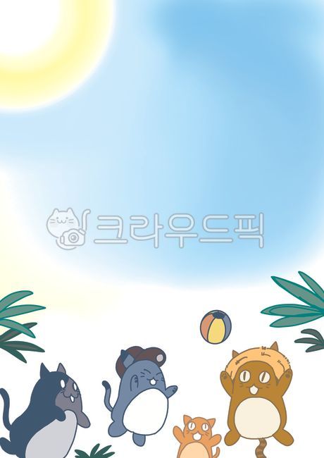 blue sky,cat picture,cat illustration,sun,summer,ball,Beach,children,cat,cat cartoon,graphic,announcement,sky,cartoon,cat drawing,Day care Center,notice board,cute picture,kindergarden,illustration,volleyball,beach ball