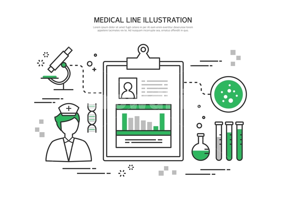 간호사,의사,차트,현미경,세균,라인일러스트,병원,의료,의학,병원,medical,hospital,clinic,그래픽,일러스트레이션,graphic,illustration