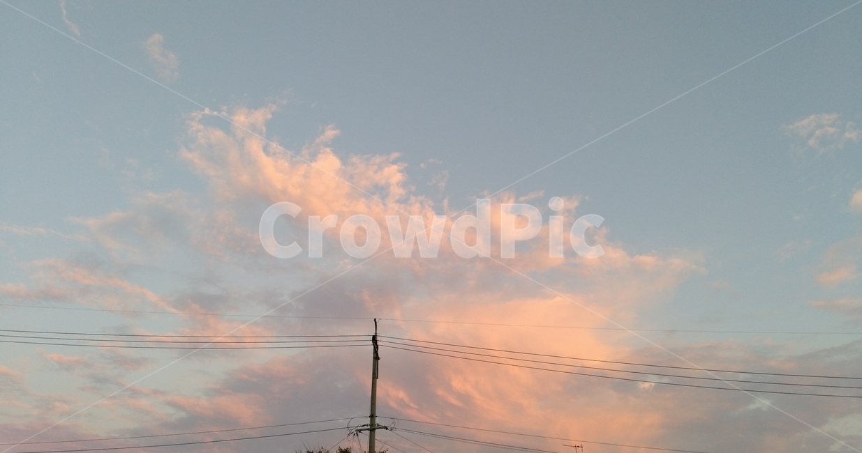 노을,전봇대,하늘,풍경,sky,분홍,구름