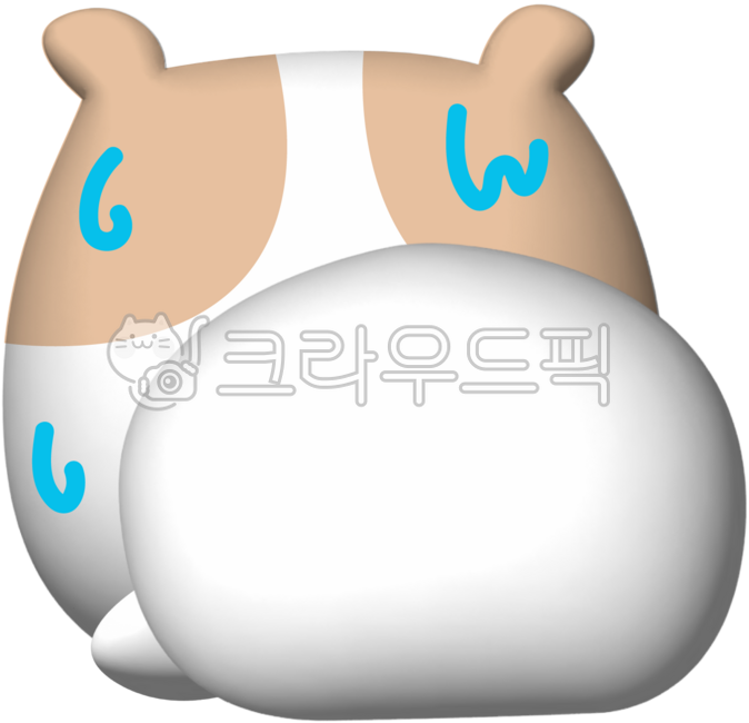 귀여운,기니피크,동물,이모티콘,캐릭터,입체,3d,빵빵한,일러스트,땀,곤란,난처,삐진