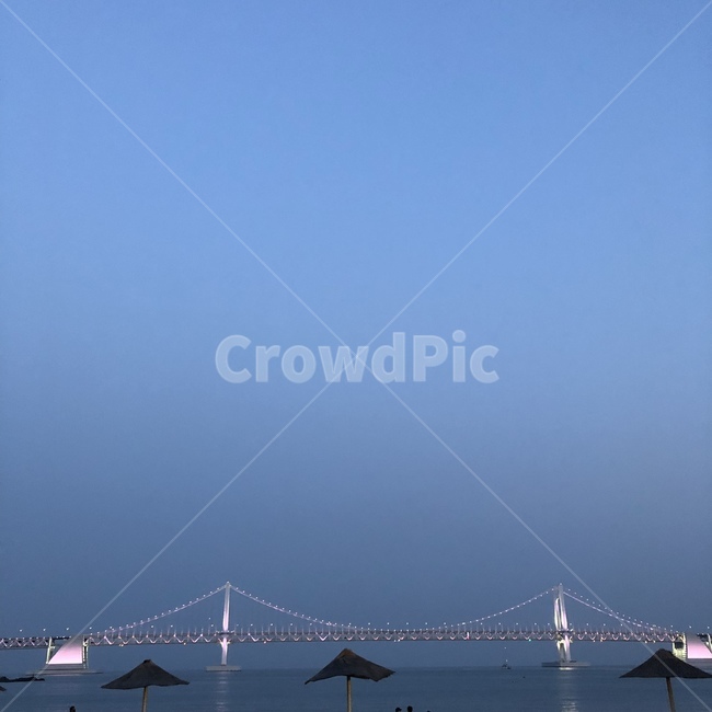 광안대교,광안리해수욕장,야경,바다,다리,하늘