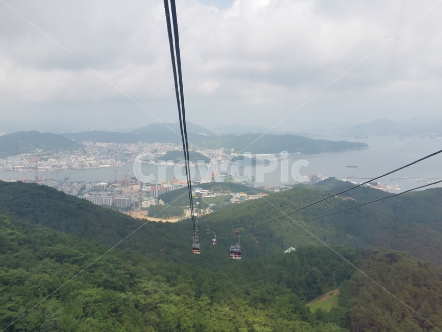 통영,케이블카,바다,산,풍경