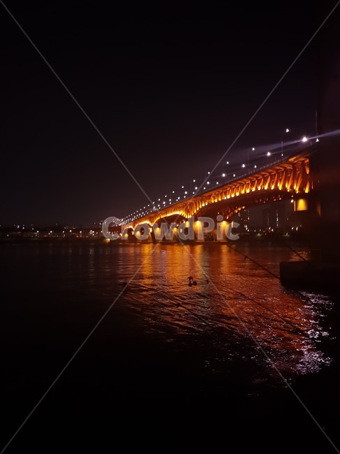 한강,밤,조명,경치,산책