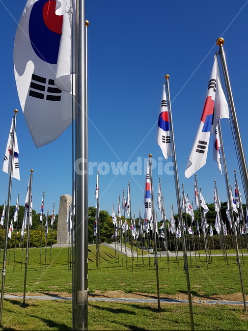 태극기,독립기념관,풍경,대한민국,국기