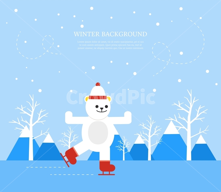 나무,겨울,곰,스케이트,눈,겨울,계절,winter,season,그래픽,일러스트레이션,graphic,illustration