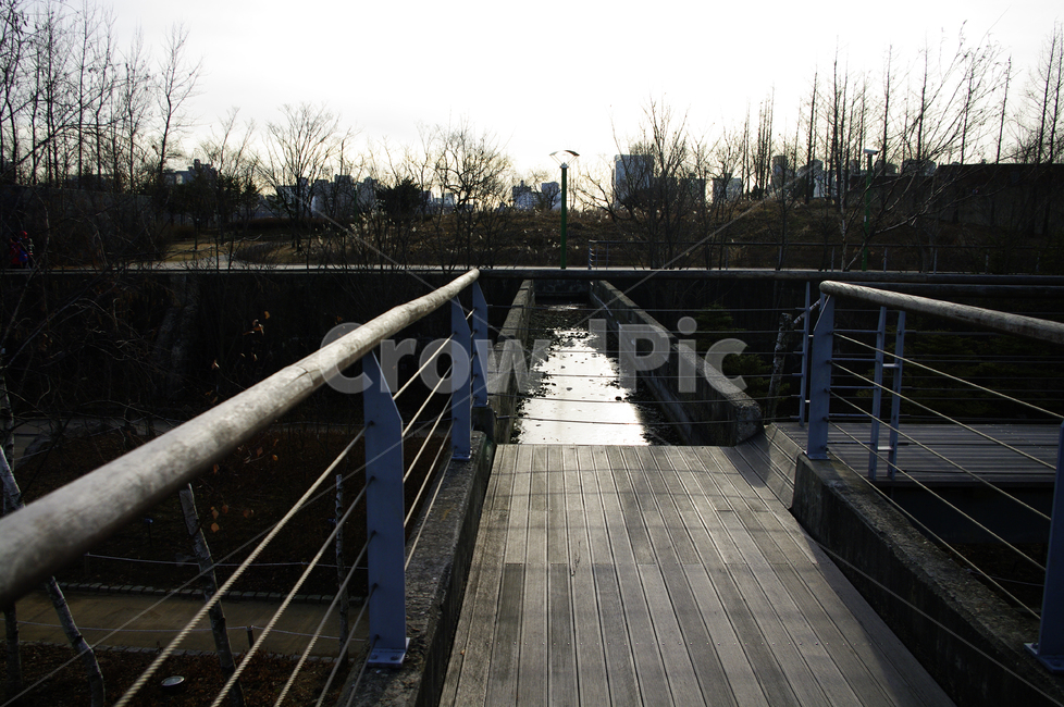 겨울,나무,공원,식물,plant,다리,도시,풍경,city,landscape,handrail,난간,banister,railing,bridge,boardwalk,산책로,building,건물