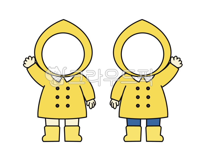 비옷입은어린이, 우비입은어린이, 비옷일러스트, 우비얼굴합성, 우비합성, 사진,이미지,일러스트,캘리그라피 - ENAH작가