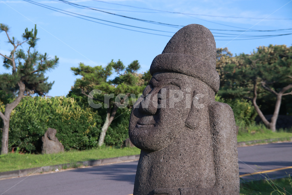 제주,화강암,돌하르방,하늘,나무,제주도,jeju,jeju island