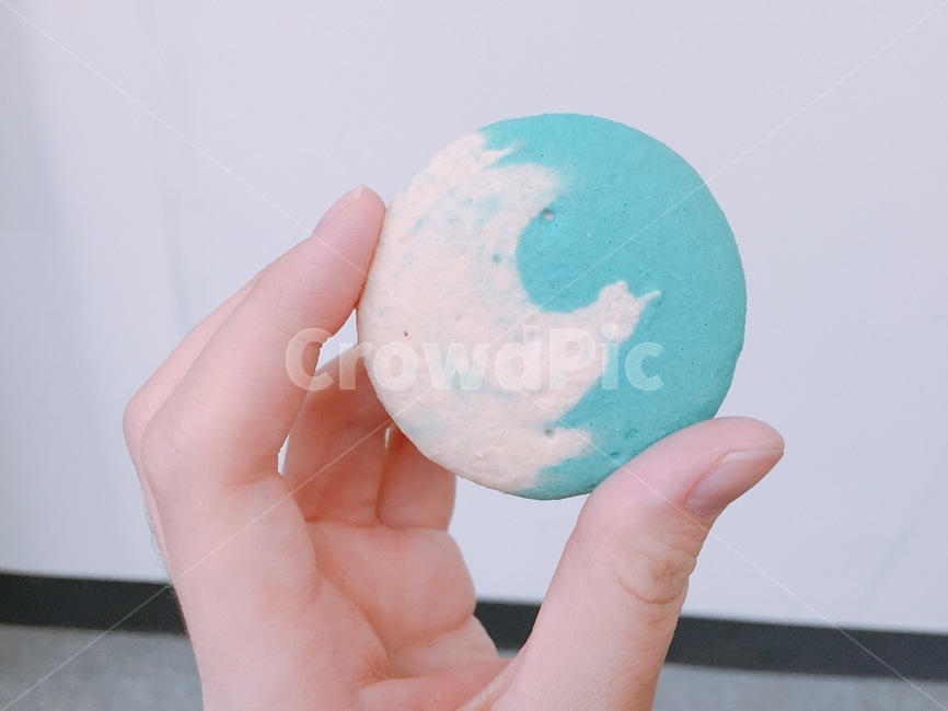 디저트,마카롱,동그라미,민트색,파스텔,달콤한,간식