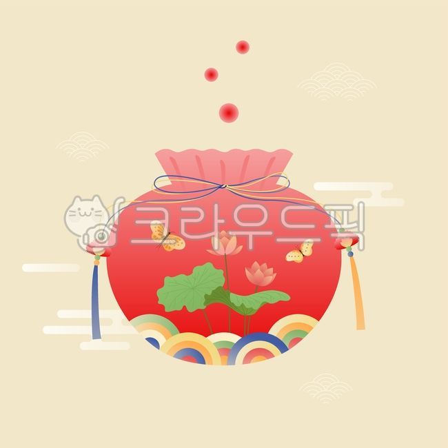 일러스트,일러스트레이션,그림,드로잉,배경,백그라운드,추석,한가위,정월대보름,대보름,설,설날,명절,전통,벡터,한국,한국문화,한국전통,소품,장식,복주머니,구름,무늬,색동,나비,꽃,연꽃,tradition,old,floral,flower,lotus,pattern,butterfly,pocket,lucky,red,culture,cute,pink,decoration,graphic,chuseok,china,chinese,japan,japanese,asia,asian,oriental,midautumn,festival,new,year,holiday,happy,celebration,greeting,card,traditional,korean,korea,vector,background,illustration,그래픽,일러스트레이션,graphic,illustration