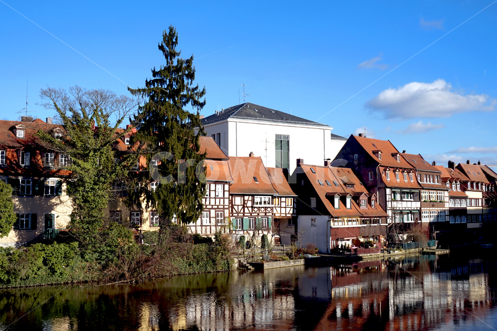 sky,germany,sight,Bamberg,riverside,river,house