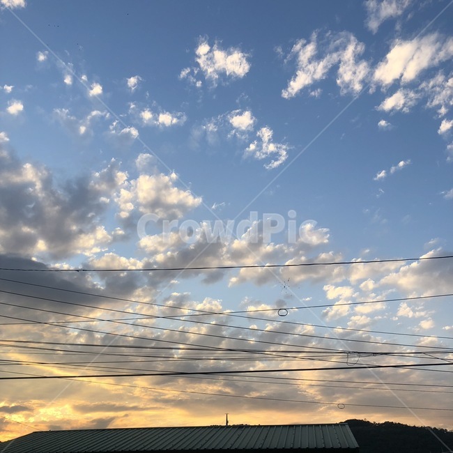 하늘,구름,노을,sky,지붕