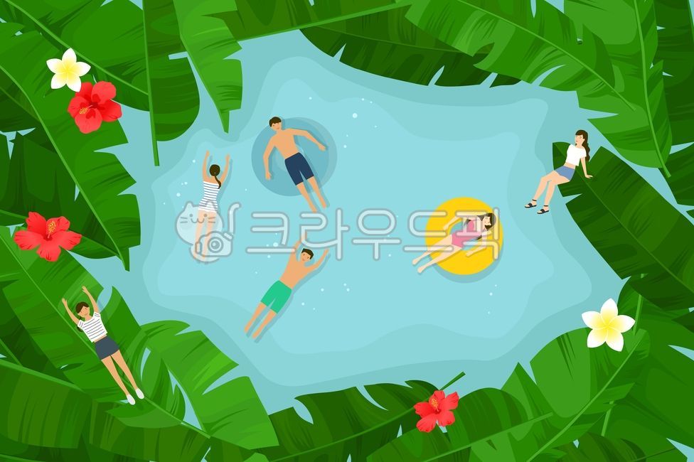 배경,여름,여름일러스트,계절,시즌,백그라운드,벡터,여름배경,사람,인물,휴가,방학,즐거운,생활,라이프스타일,젊은,젊음,여자,남자,어린이,놀이,물놀이,수영,수영장,수영복,예쁜,튜브,하늘색,분홍,핑크,트로피컬,야자수,열대,열대나무,나뭇잎,열대의,야자나무,신나는,바나나잎,바다,열대꽃,히비스커스,플루메리아,열대지방,드로잉,그림,일러스트,일러스트레이션,people,summer,vector,illustration,person,man,woman,swimming,pool,human,flower,plumeria,hibiscus,plants,여름,계절,summer,season,그래픽,일러스트레이션,graphic,illustration