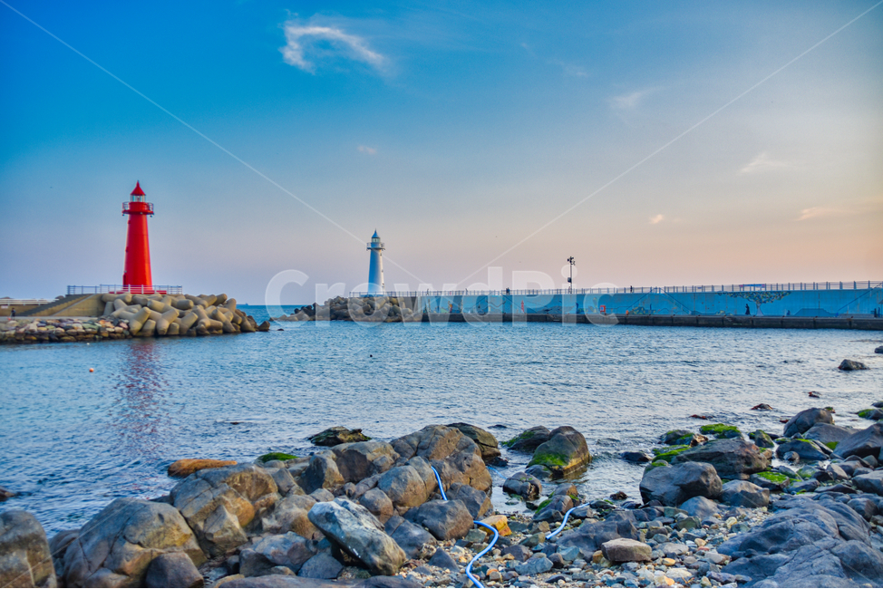 건축물,탑,등대,바닷가,바다,청사포,바위,등대,lighthouse