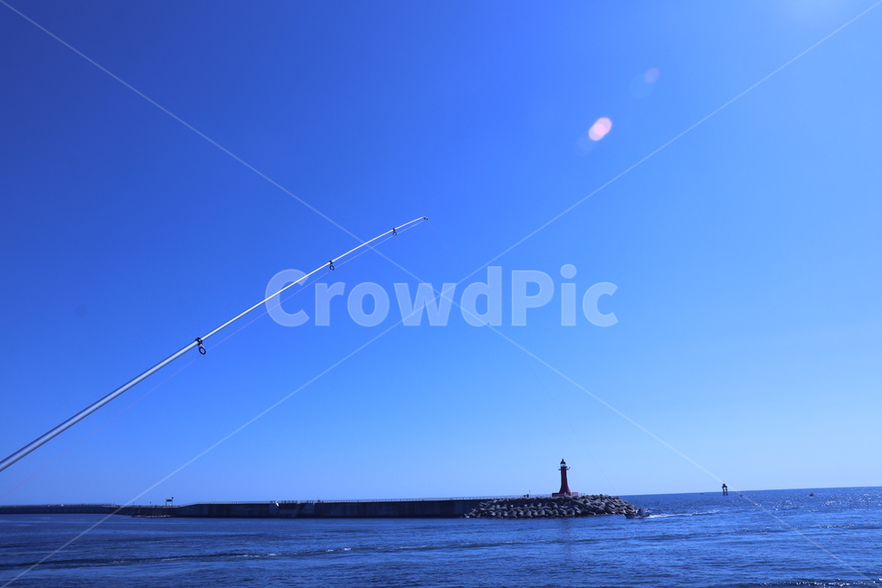 푸른,하늘,바다,등대,낚시줄,bluesky,sea