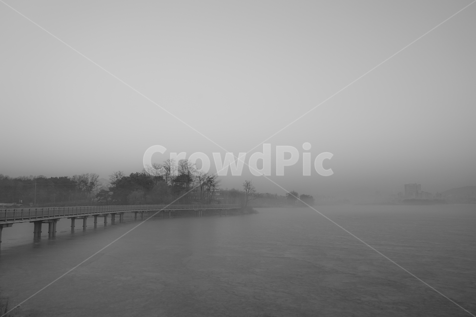 호수,저수지,안개,겨울,나무,다리,철교,감성,풍경,자연,풍경,nature,landscape,흑백,모노톤,monochrome,black and white