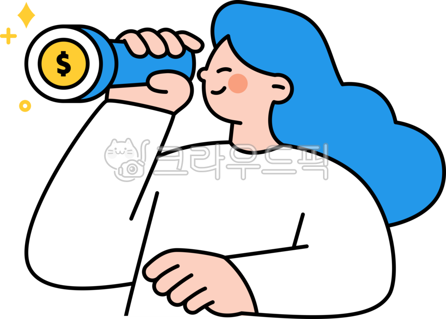 outline,cute,simple,plain,illustration,finance,money,economy,household account book,savings,savings,bank,collect,person,upper body,find,search,telescope