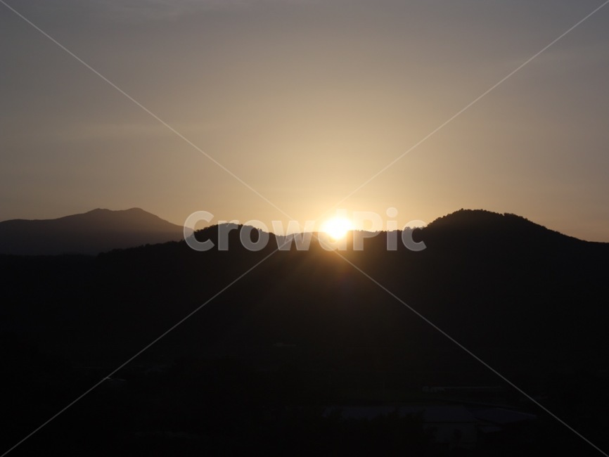 해질녘,산,해,sunset,배경,자연,nature,sun