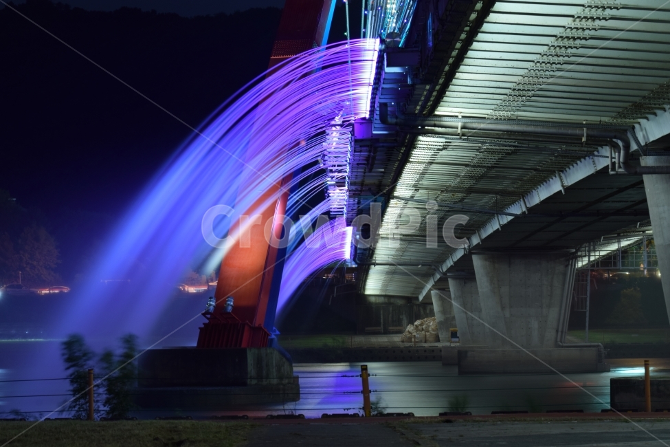 대전,엑스포,다리,밤,야경,분수,야경,밤,풍경,nightscape,night,landscape,건축물,건물외관,exterior,building,structure,architecture,construction,water,물