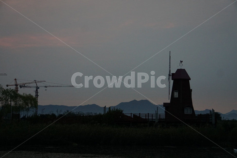 새벽,일출,공원,풍차,하늘,수변공원,자연,풍경,nature,landscape