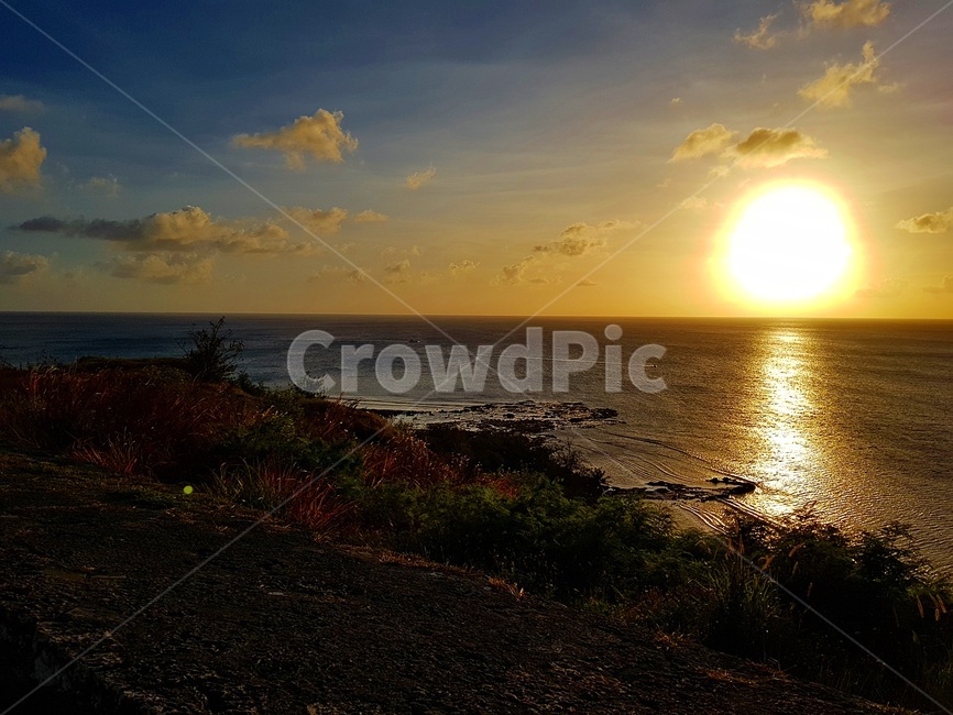 sunset,Guam,Solid Fortress,sea,wind